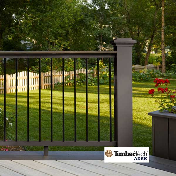 Timbertech/Azek Drink Rails Matte Espresso Installed - The Deck Store USA