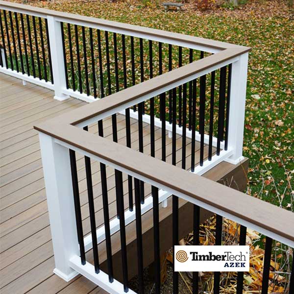 Timbertech/Azek Drink Rails Matte White Installed - The Deck Store USA