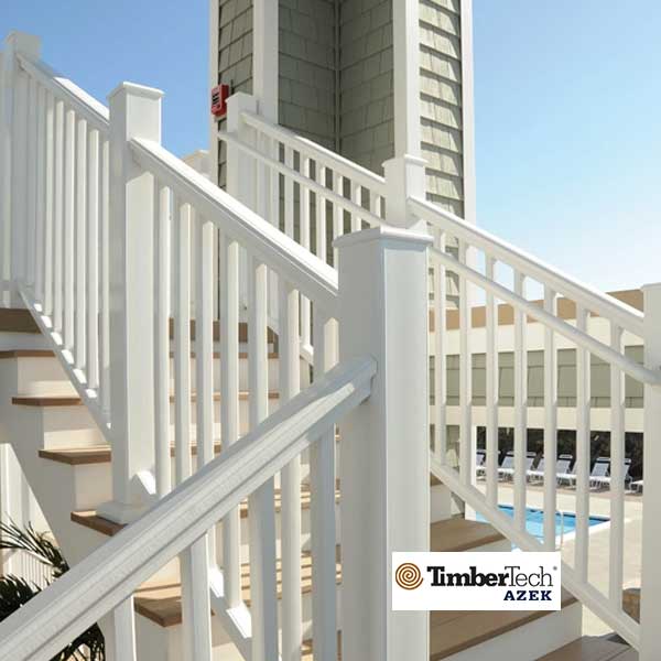 Timbertech/Azek Square Composite Balusters Installed - The Deck Store USA