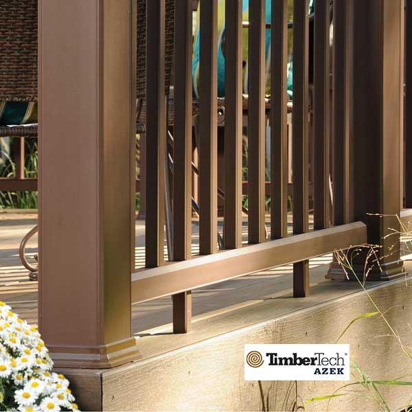 Timbertech/Azek RadianceRail Post Skirts Installed - The Deck Store USA