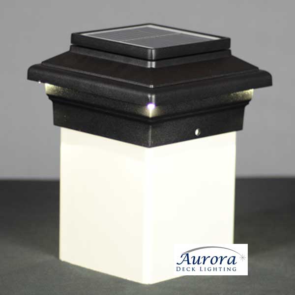 Aurora Aries Solar Post Cap Light - Matte Black - The Deck Store USA
