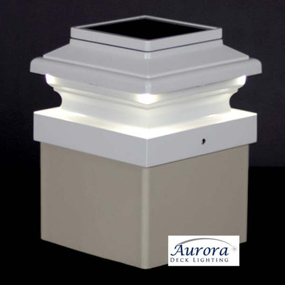 Aurora Aries Solar Post Cap Light - White - The Deck Store USA
