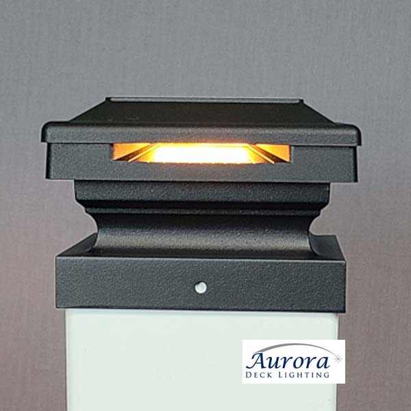 Aurora Case Halo LED Post Cap Light - Matte Black 5" - The Deck Store USA