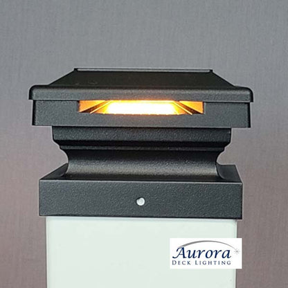 Aurora Case Halo LED Post Cap Light - Matte Black 5" - The Deck Store USA