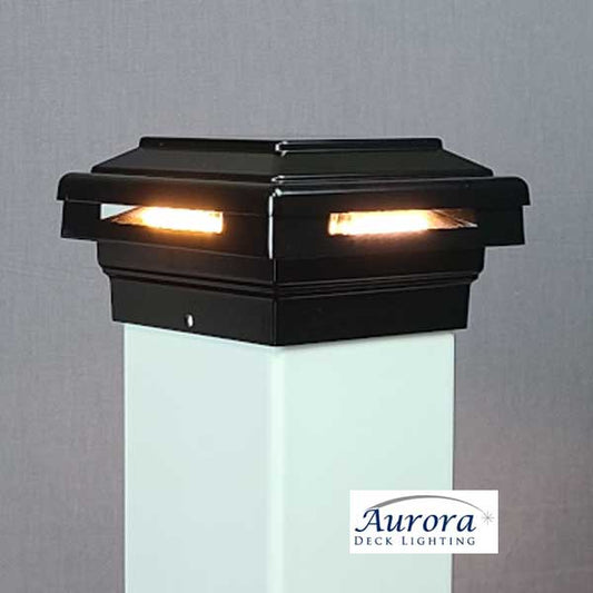 Aurora Case Halo LED Post Cap Light - Black - The Deck Store USA