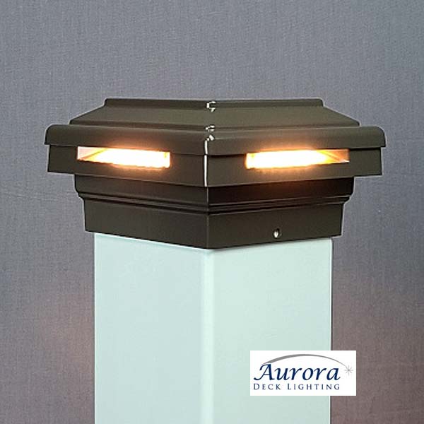 Aurora Case Halo LED Post Cap Light - Bronze - The Deck Store USA