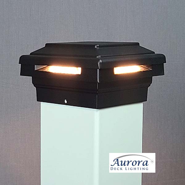 Aurora Case Halo LED Post Cap Light - Matte Black - The Deck Store USA