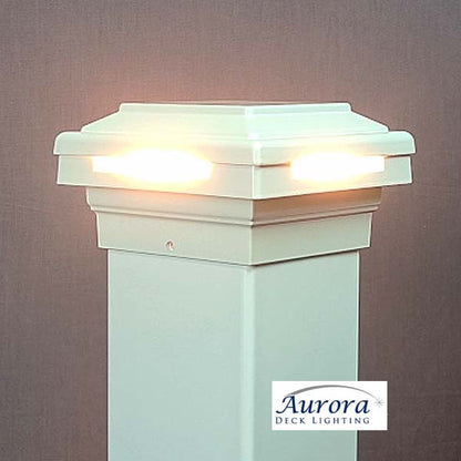 Aurora Case Halo LED Post Cap Light - White - The Deck Store USA