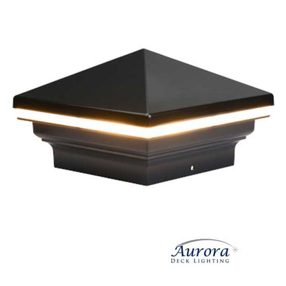 Aurora Iris LED Post Cap Light - Black - The Deck Store USA