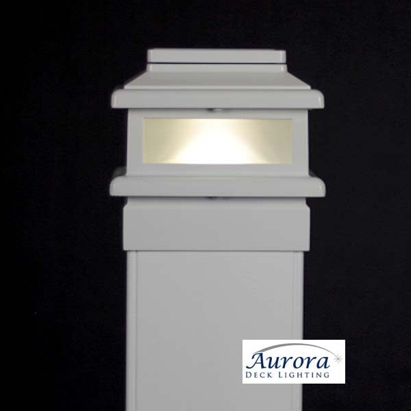 Aurora MaciMae Solar Post Cap Light - White - The Deck Store USA