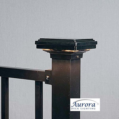 Aurora Mini Neptune LED Post Cap Light - Black - The Deck Store USA