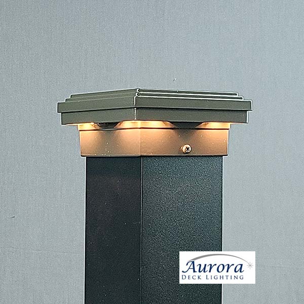 Aurora Mini Neptune LED Post Cap Light - Bronze - The Deck Store USA
