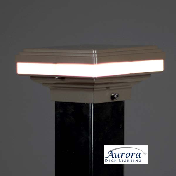 Aurora Mini Saturn LED Post Cap Light - Bronze - The Deck Store USA