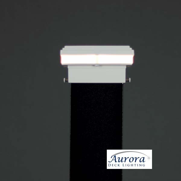 Aurora Mini Saturn LED Post Cap Light - White - The Deck Store USA