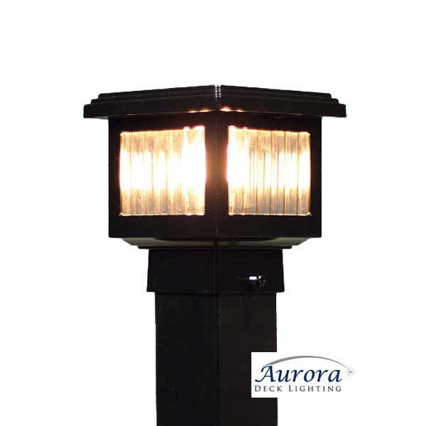 Aurora Mini Titan LED Post Cap Light - Black - The Deck Store USA