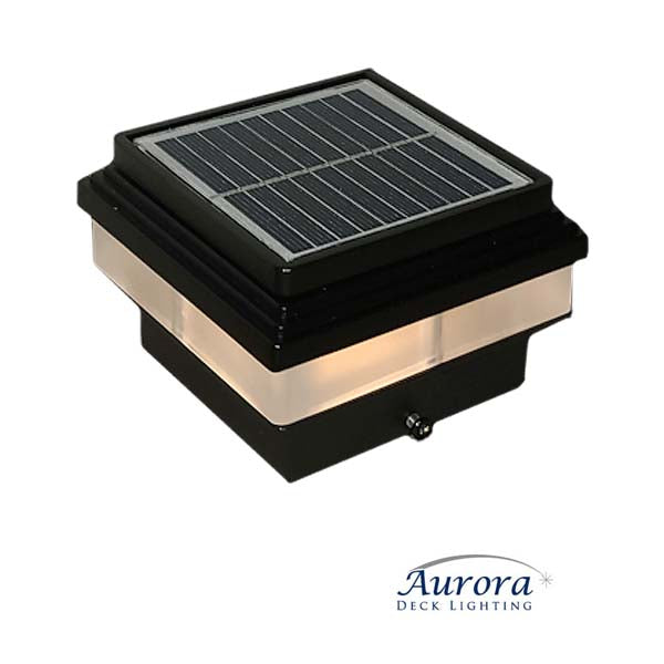 Aurora Mini Zena Solar Post Cap Light - Matte Black - Warm White - The Deck Store USA