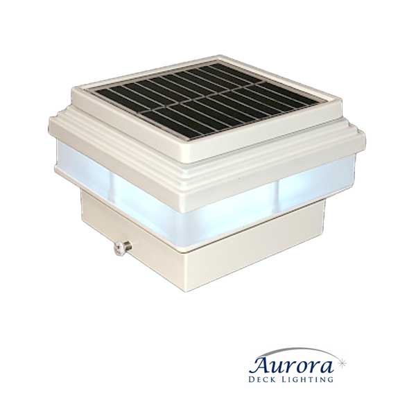 Aurora Mini Zena Solar Post Cap Light - White - Cool White - The Deck Store USA