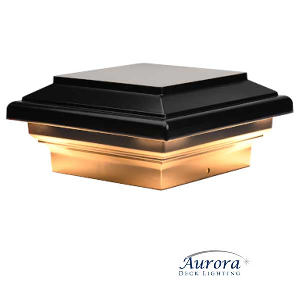 Aurora Neptune LED Post Cap Light - Black - The Deck Store USA