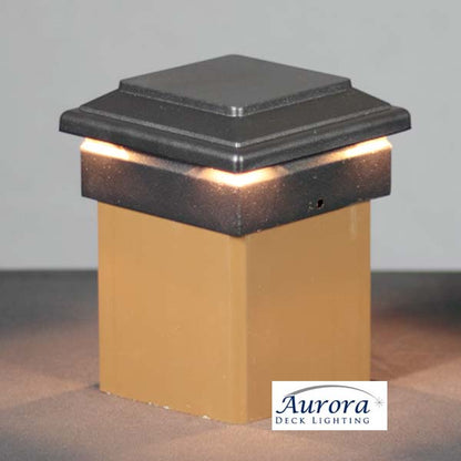 Aurora Neptune LED Post Cap Light - Matte Black - The Deck Store USA