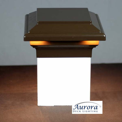 Aurora Neptune LED Post Cap Light - Walnut - The Deck Store USA