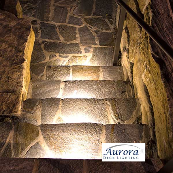 Aurora Odyssey 7" Step Riser Light On Steps - The Deck Store USA