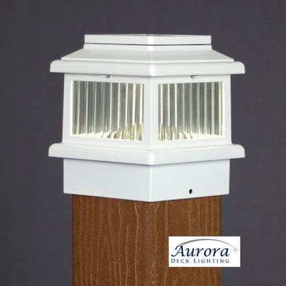 Aurora Polaris Solar Post Cap Light - White - The Deck Store USA