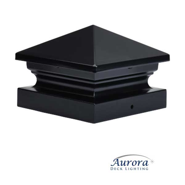 Aurora Sirius Pyramid Post Caps - 5" Black - The Deck Store USA