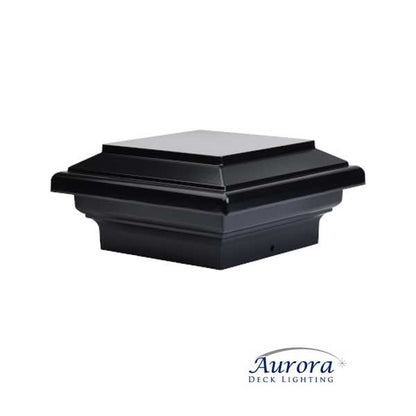 Aurora Titan Flat Top Post Caps - Black 4" - The Deck Store USA