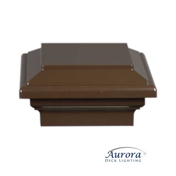 Aurora Titan Flat Top Post Caps - Walnut 5-1/2" - The Deck Store USA