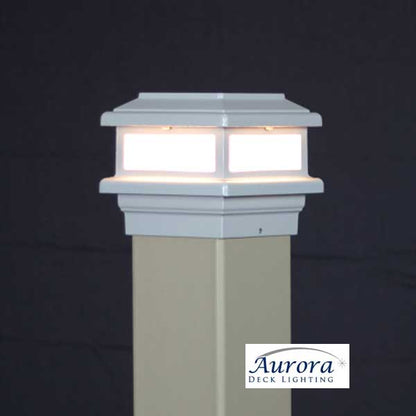 Aurora Triton LED Post Cap Light - White - The Deck Store USA