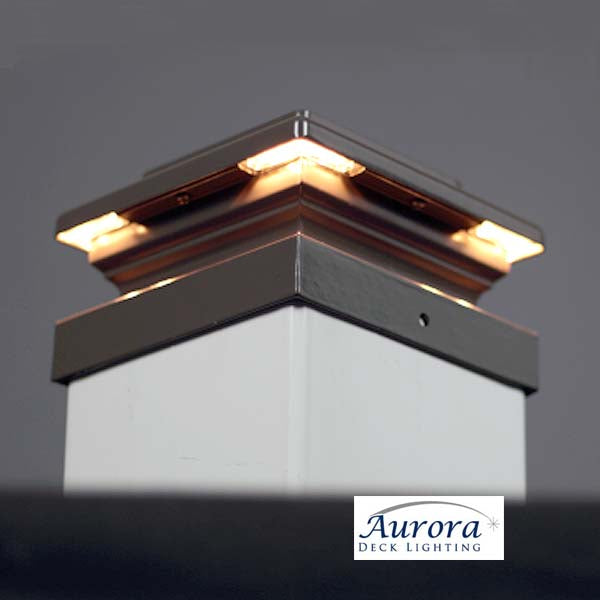 Aurora Venus LED Post Cap Light - Bronze - Bottom View - The Deck Store USA