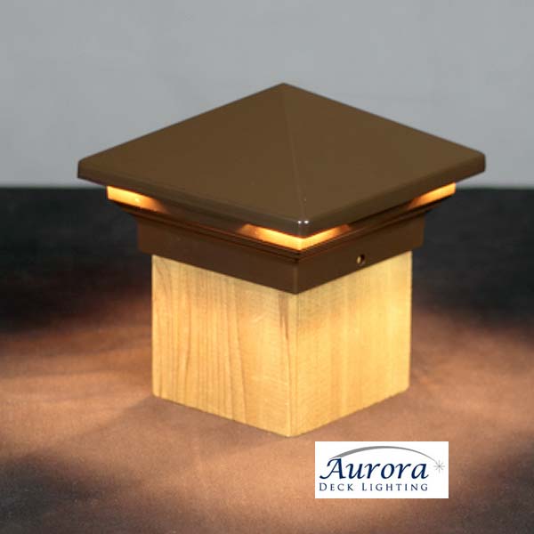 Aurora Venus LED Post Cap Light - Walnut - The Deck Store USA