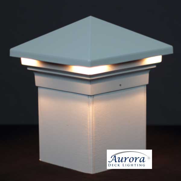 Aurora Venus LED Post Cap Light - White - The Deck Store USA