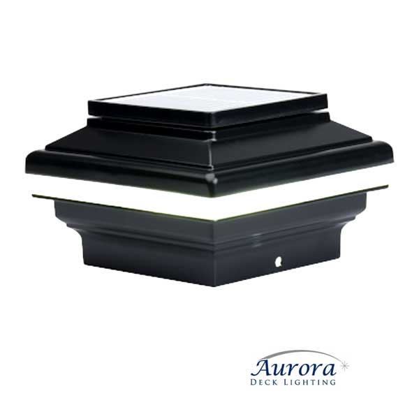 Aurora Zena Solar Post Cap Light - Black - The Deck Store USA
