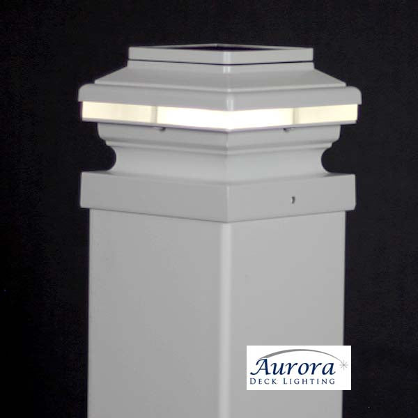 Aurora Zena Solar Post Cap Light - White - The Deck Store USA