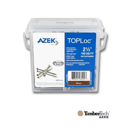 Azek TOPLoc Screws For PVC 350ct Pack - The Deck Store USA