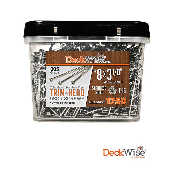 DeckWise ColorMatch Deck Screws 1750ct Bucket - The Deck Store USA