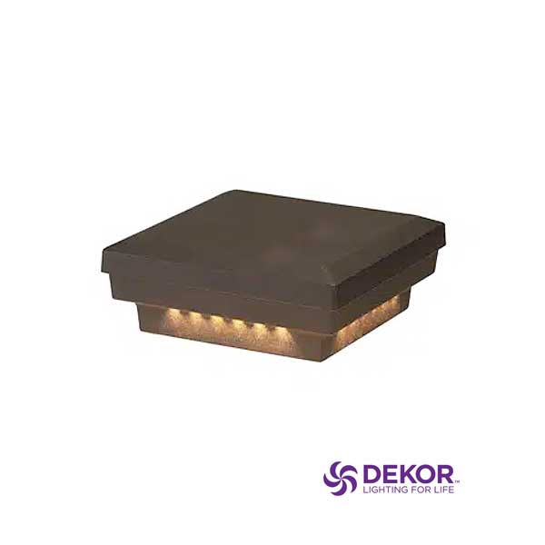 Dekor Flat Post Cap Lights - Oil Rubbed Bronze - The Deck Store USA