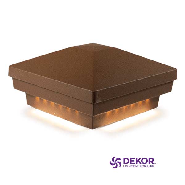 Dekor Pyramid Post Cap Lights - Brown Speckle - The Deck Store USA