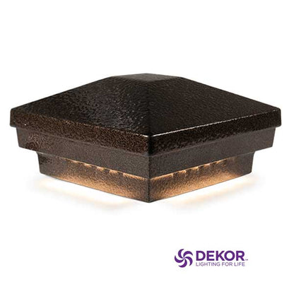 Dekor Pyramid Post Cap Lights - Dark Copper Vein - The Deck Store USA