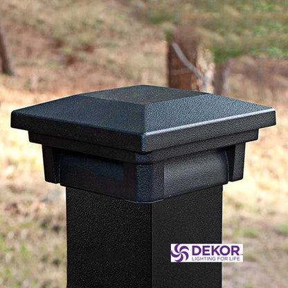 Dekor Savona Post Caps - Obsidian Black Installed - The Deck Store USA