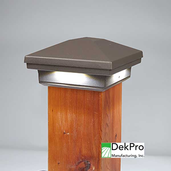 DekPro Effex Avalanche Down Light Pyramid Post Caps - Textured Bronze - The Deck Store USA
