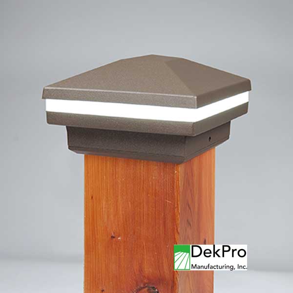 DekPro Effex Glow Ring Pyramid Post Caps - Textured Bronze - The Deck Store USA