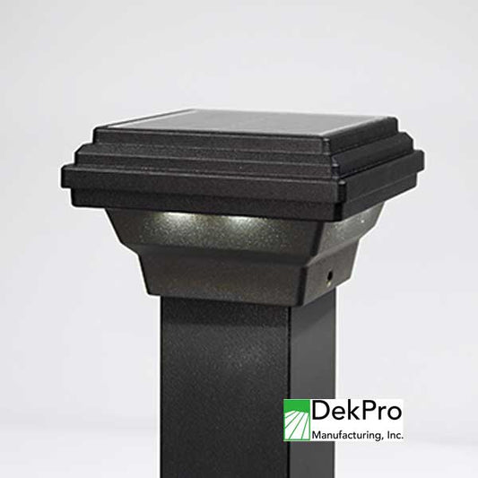 DekPro Effex Solar 2" Post Caps - Textured Black - The Deck Store USA