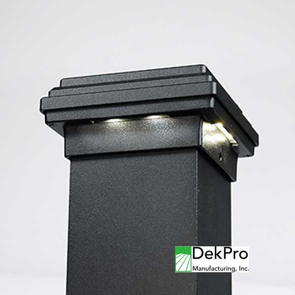 DekPro Effex Solar 3" (Under) Post Caps - Textured Black - The Deck Store USA