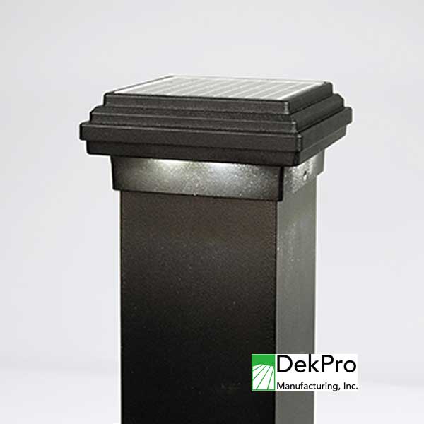 DekPro Effex Solar 3" Post Caps - Textured Black - The Deck Store USA