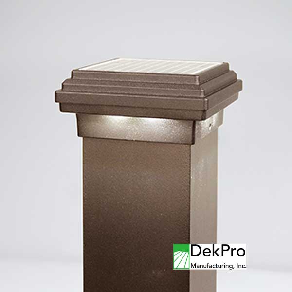 DekPro Effex Solar 3" Post Caps - Textured Bronze - The Deck Store USA