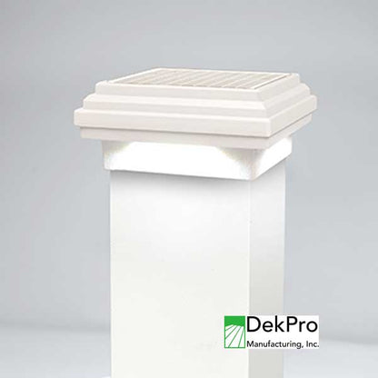 DekPro Effex Solar 3" Post Caps - Textured White - The Deck Store USA