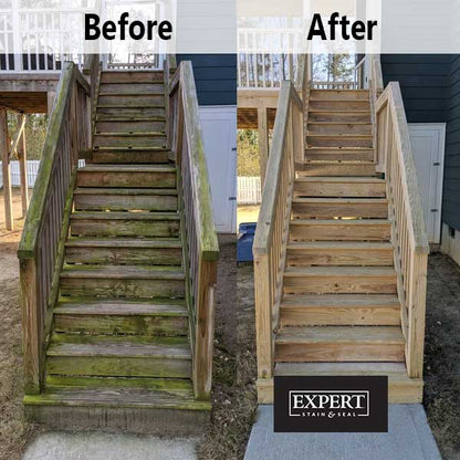 Expert Stain Wood Cleaner Before & After - The Deck Store USA