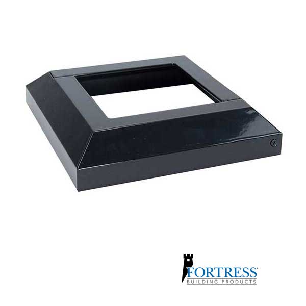 Fortress Accents Post Base Covers - Gloss Black - The Deck Store USA